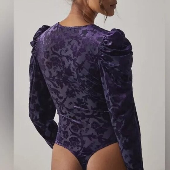 Intimately FREE PEOPLE Magic Hour Velvet Bodysuit Women's Size XLarge NWT - Picture 4 of 9